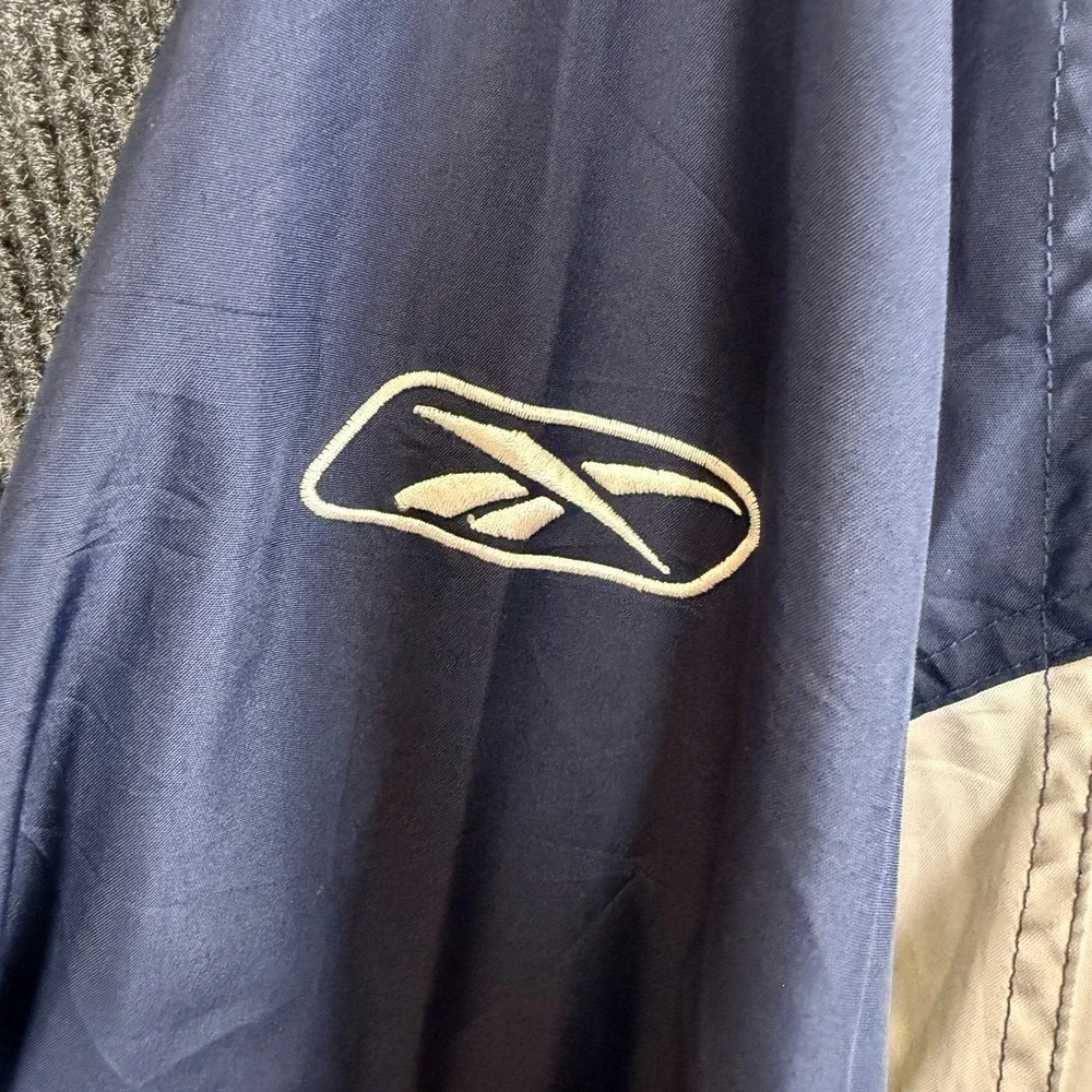 Reebok NFL On Field New England Patriots Jacket Full Zip Windbreaker M Blue Grey